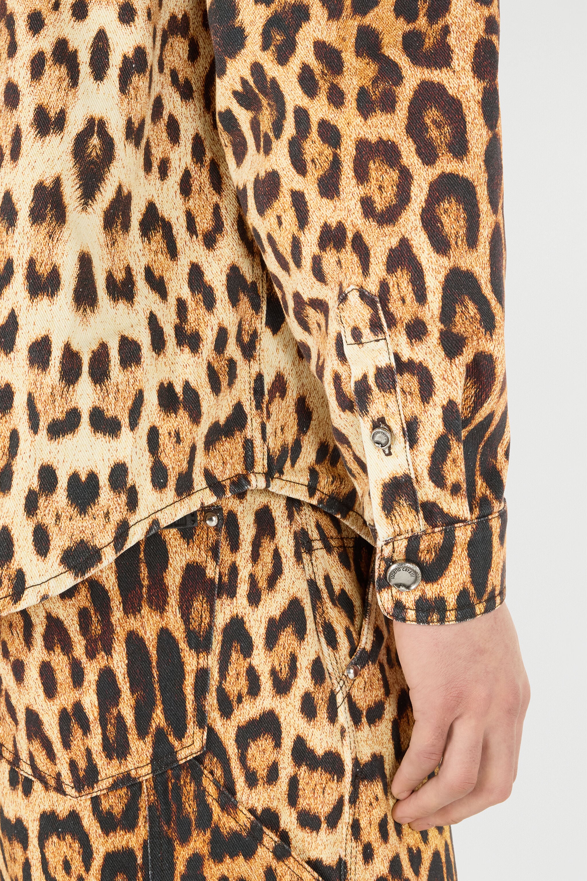 RC Cotton Shirt With Jaguar Skin Print Brown VRJ728-4NP73