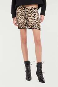 RC Miniskirt With Jaguar Skin Print Brown VKM308-MI009