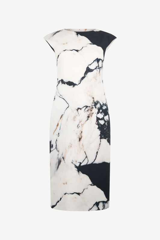 RC Midi dress with Marble print RC Midi dress with Marble print Black/White TWT127-ORN18