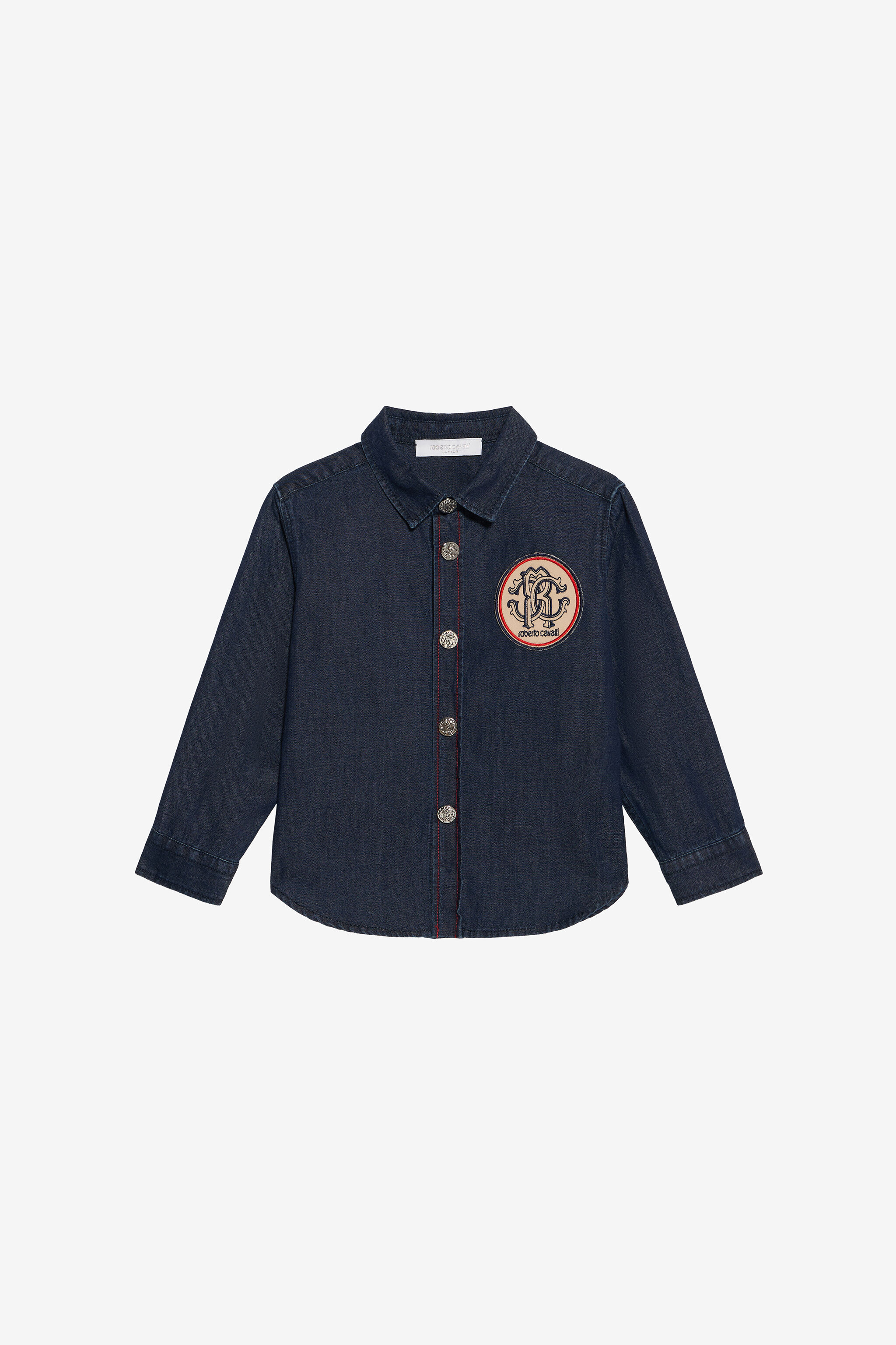JU Blue Denim Shirt With Monogram RC Patch JU Blue Denim Shirt With Monogram RC Patch MEDIUM BLUE VJJ700-DL013