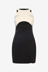 JC Two-Tone Mini Dress With Cut-Out Black/Ivory UFT172-UF238
