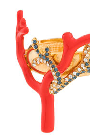 HO Crystal-Embellished Coral Napkin Holder Oro 236720-CCR02
