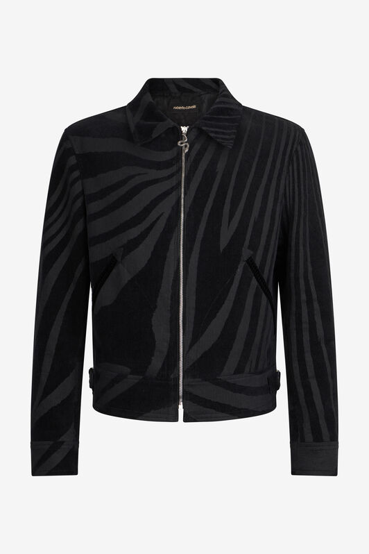 RC Samtjacke Mit Zebra-Print BLACK XNT401-PCT26