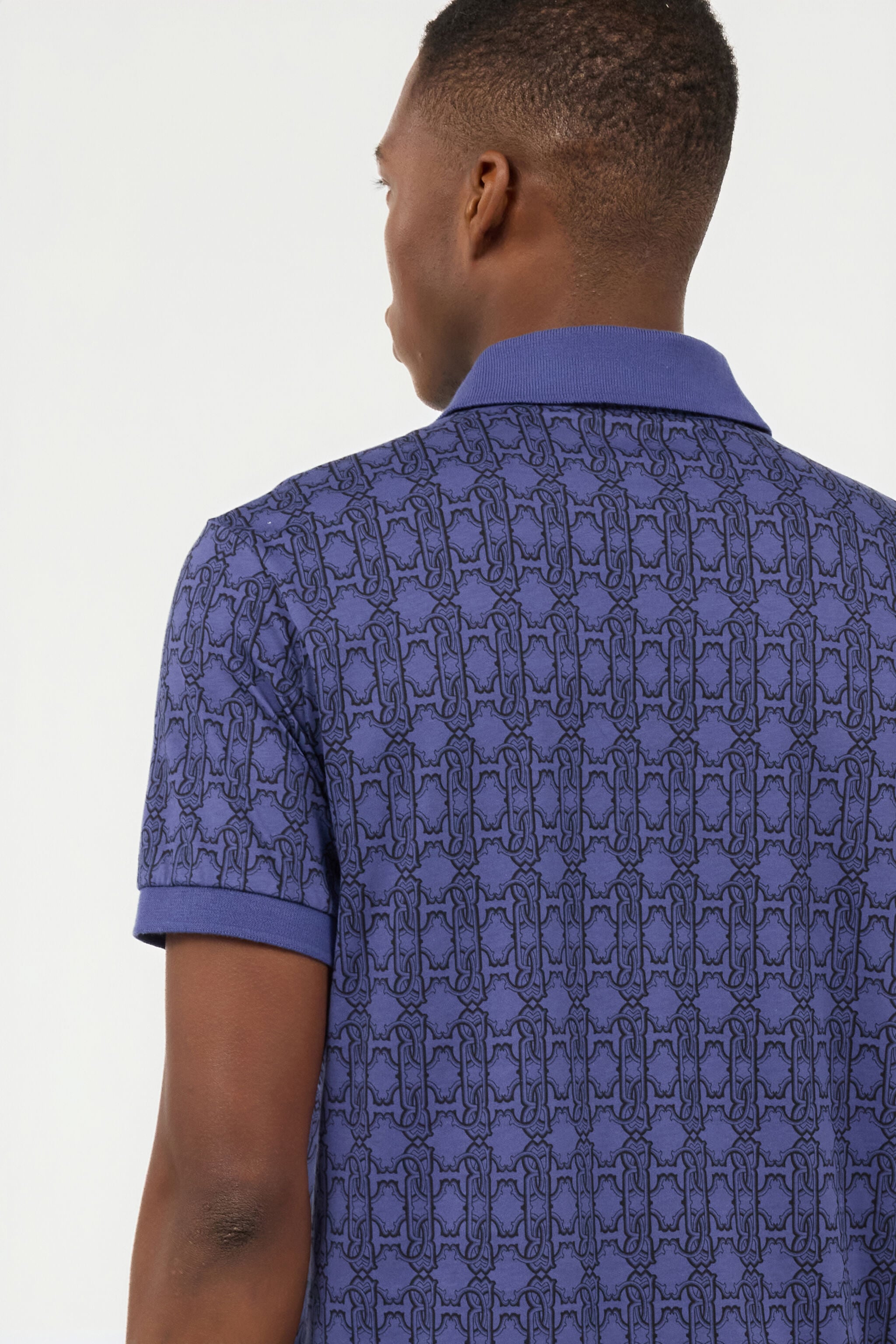 RC Purple Geometric Print Polo Shirt RC Purple Geometric Print Polo Shirt Navy POT64C-JFP66