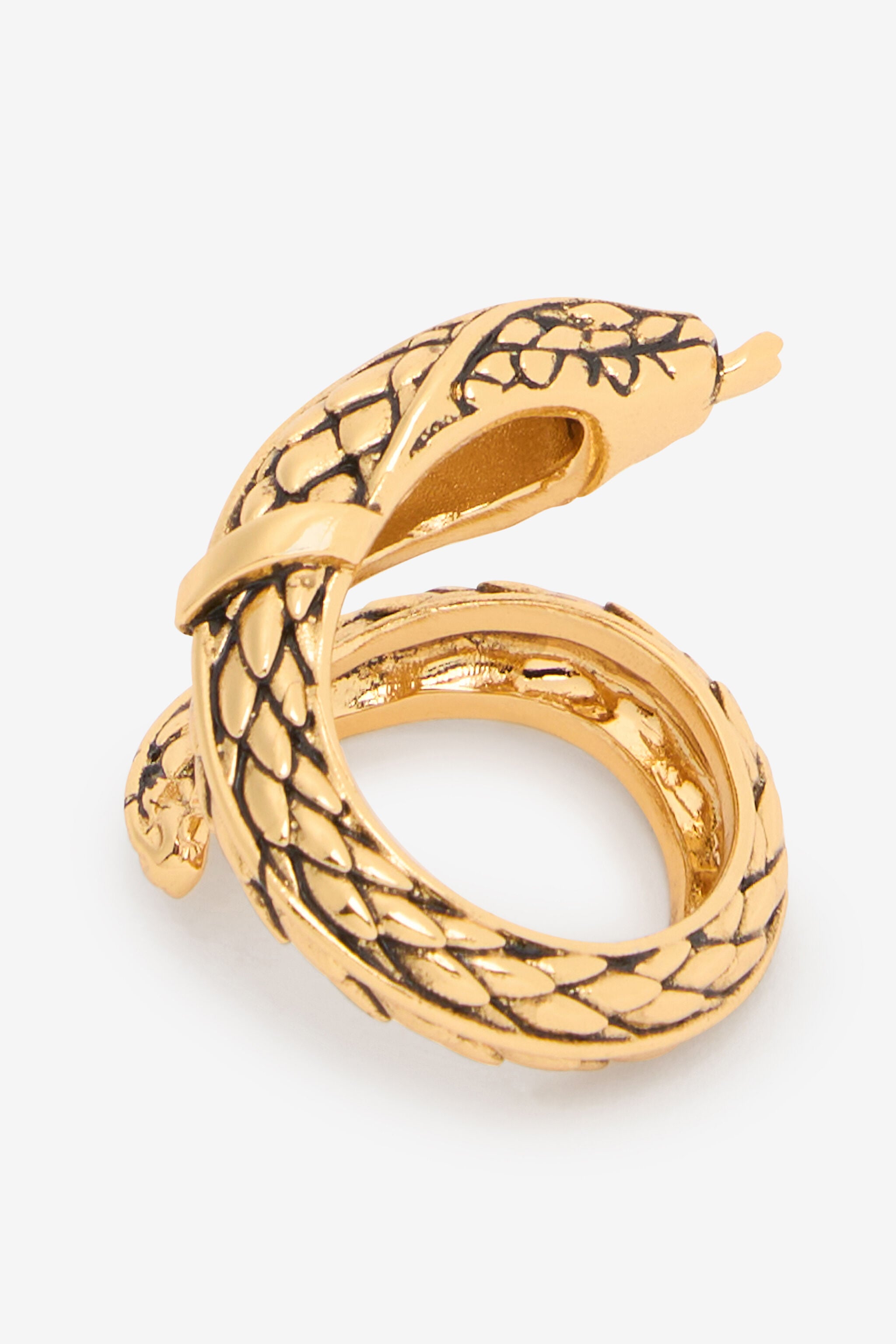 RC Anillo en oro envejecido y negro con diseño de serpiente y rombo RC Anillo en oro envejecido y negro con diseño de serpiente y rombo OLD GOLD/BLACK WWG006-AM061