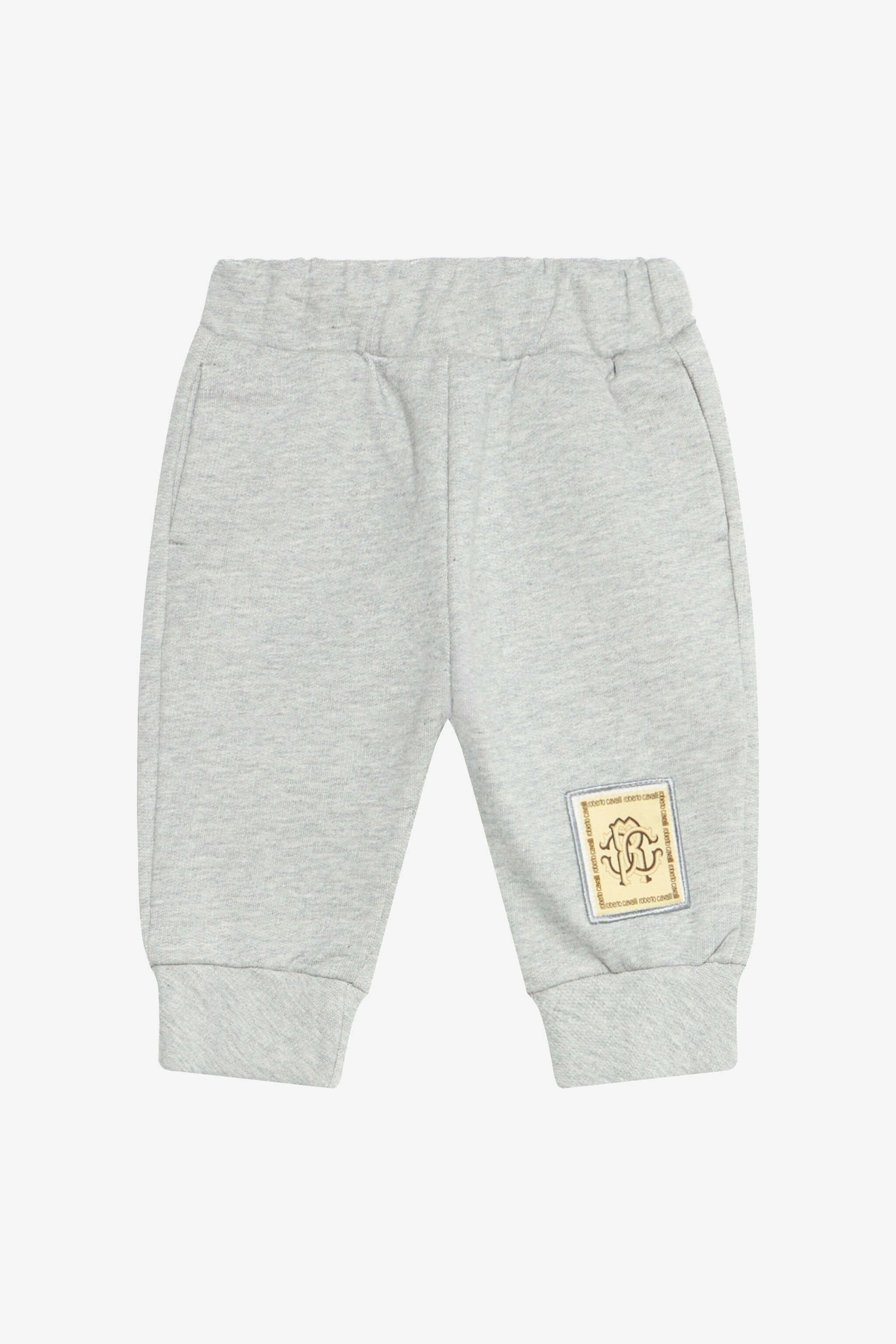 JU Grey Baby Jogging Pants With Logo Patch JU Grey Baby Jogging Pants With Logo Patch GREY MELANGE UJT213-CF050