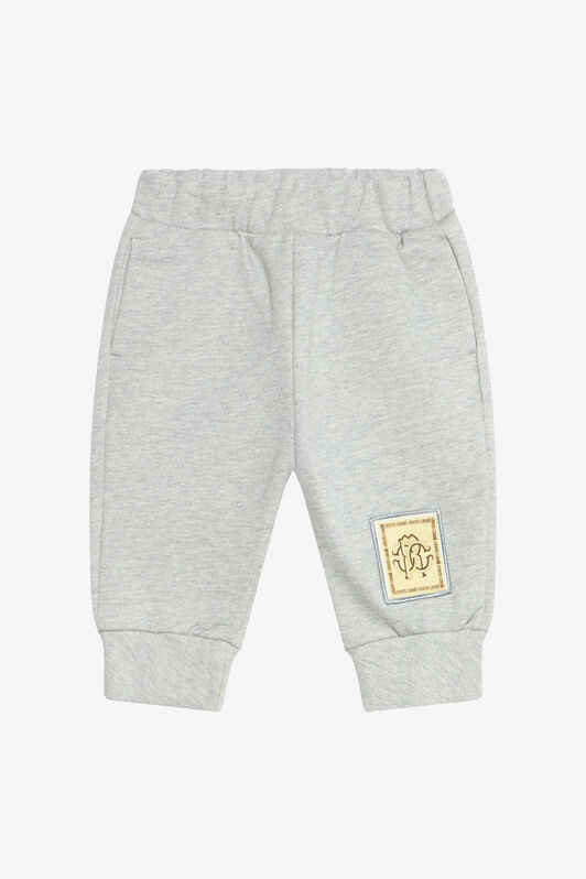 JU Grey Baby Jogging Pants With Logo Patch JU Grey Baby Jogging Pants With Logo Patch GREY MELANGE UJT213-CF050
