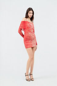 RC Cheetah Skin Print Dress RED SOT10E-RT002