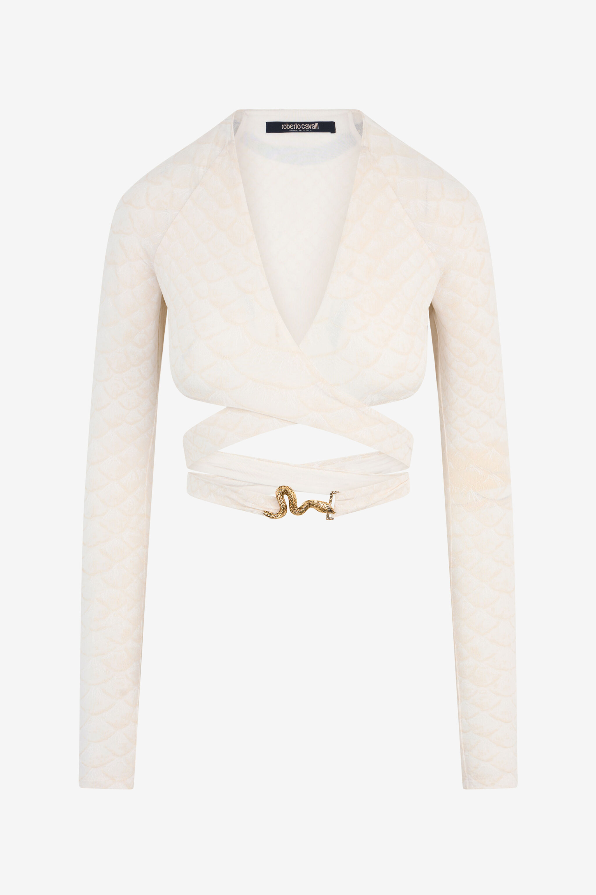 RC Top With Serpentine Print And Jewel Detail RC Top With Serpentine Print And Jewel Detail BIANCO 110602 XQT601-NLS36