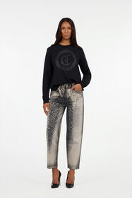JC Cotton sweatshirt with jewel logo BLACK VFS015-VF339