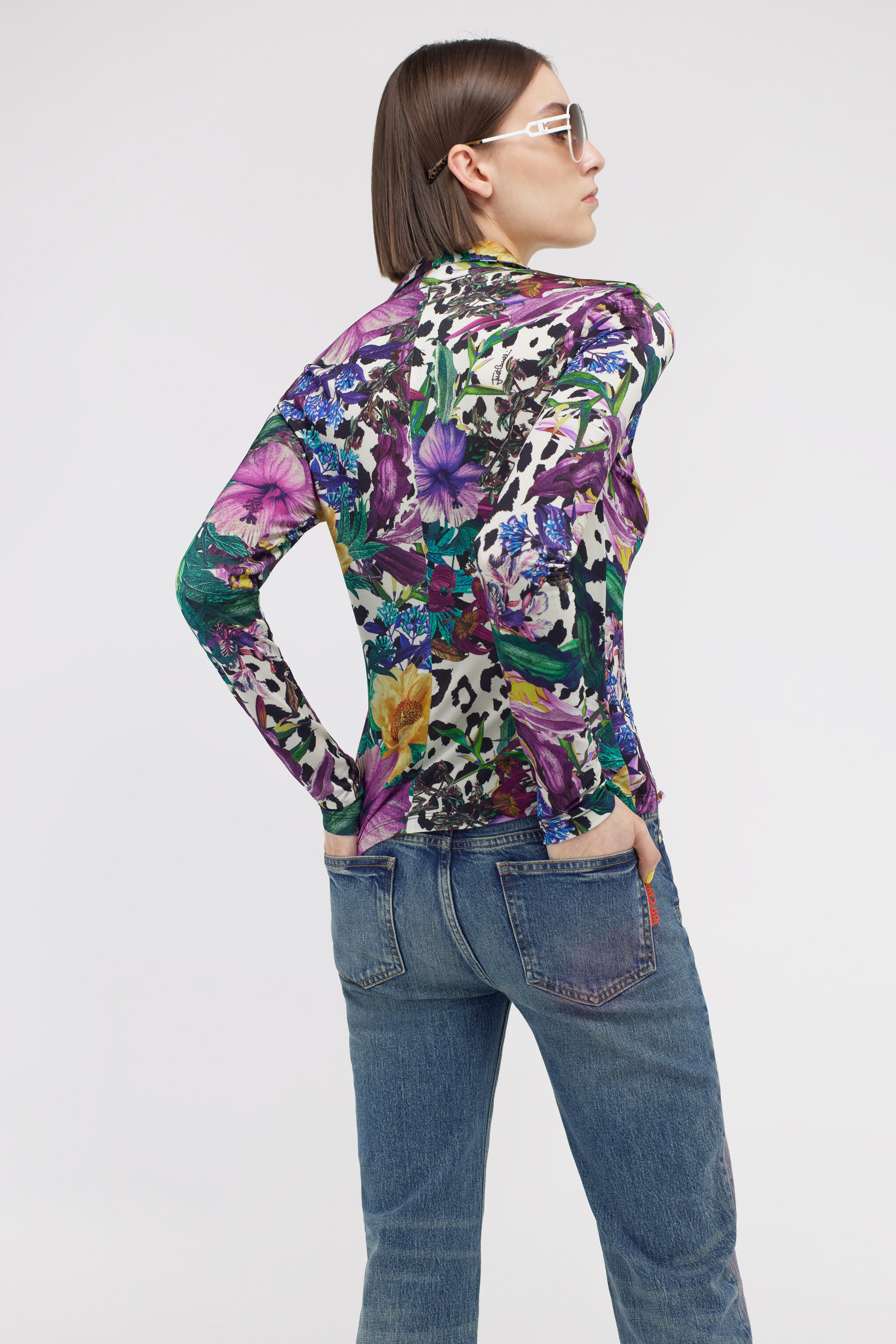JC Just Cavalli shirt JC Just Cavalli shirt Grün/Lila SFT098-SF943