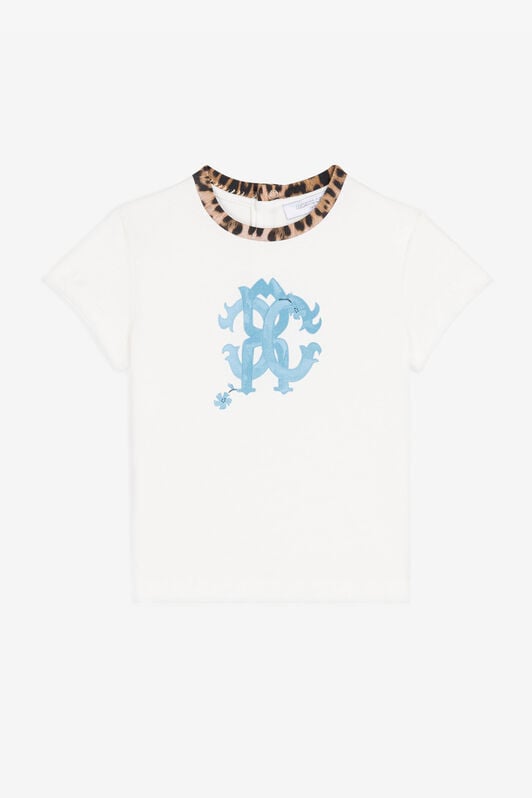JU T-shirt con Monogram RC Bianco RJT601-JD001