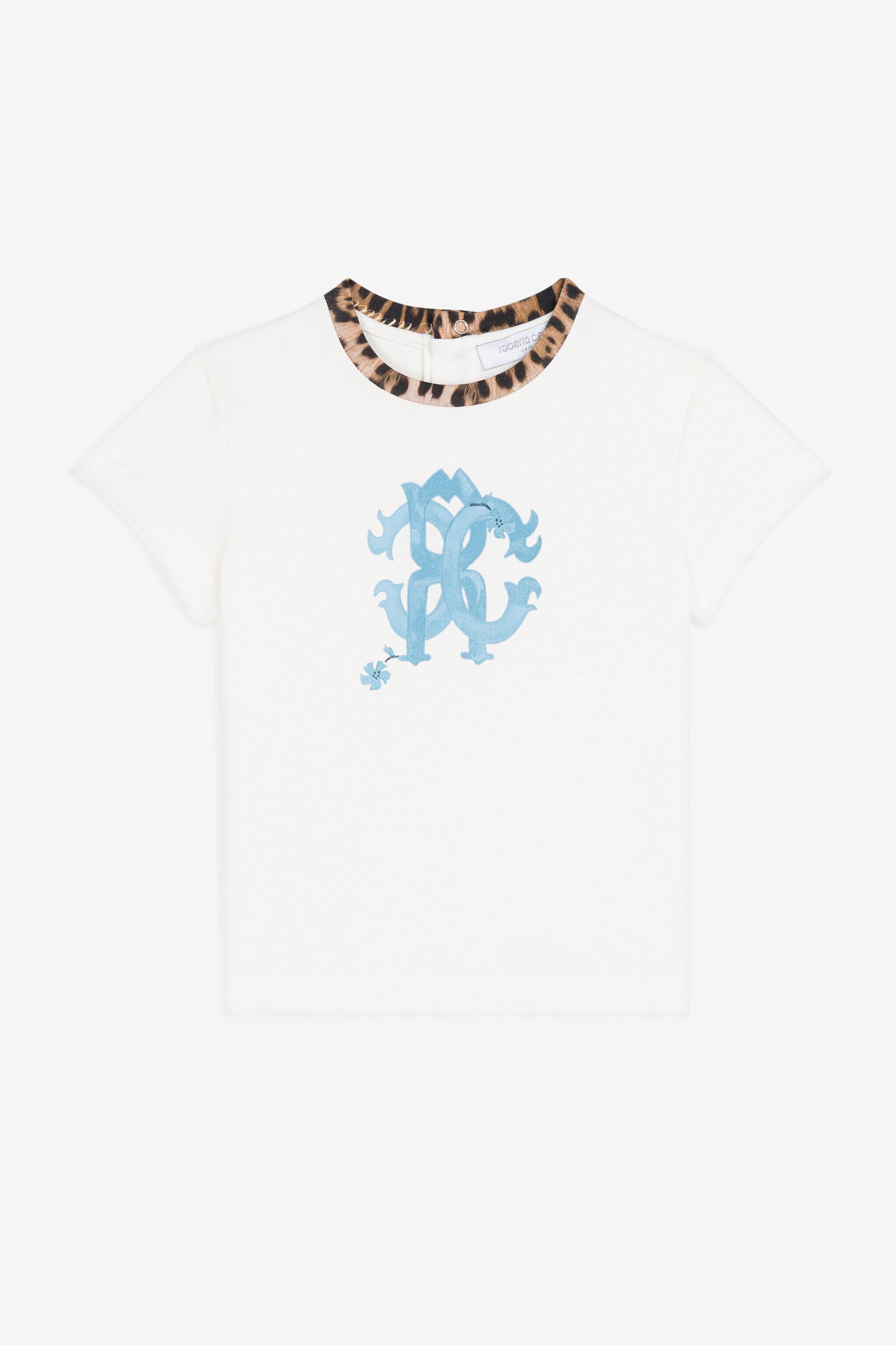 JU T-shirt con Monogram RC Bianco RJT601-JD001