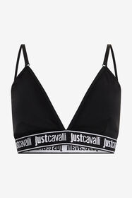 JC Black Triangle Bra With Logo Band BLACK UFU008-UF205