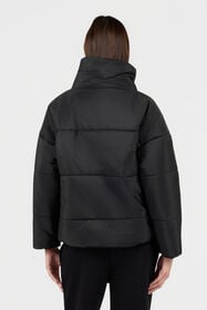 RC Schwarze Kurze Steppjacke mit Goldknopf BLACK TOT40A-FT003