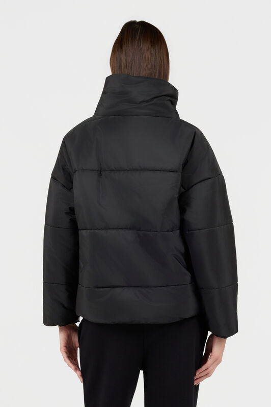 RC Schwarze Kurze Steppjacke mit Goldknopf RC Schwarze Kurze Steppjacke mit Goldknopf BLACK TOT40A-FT003