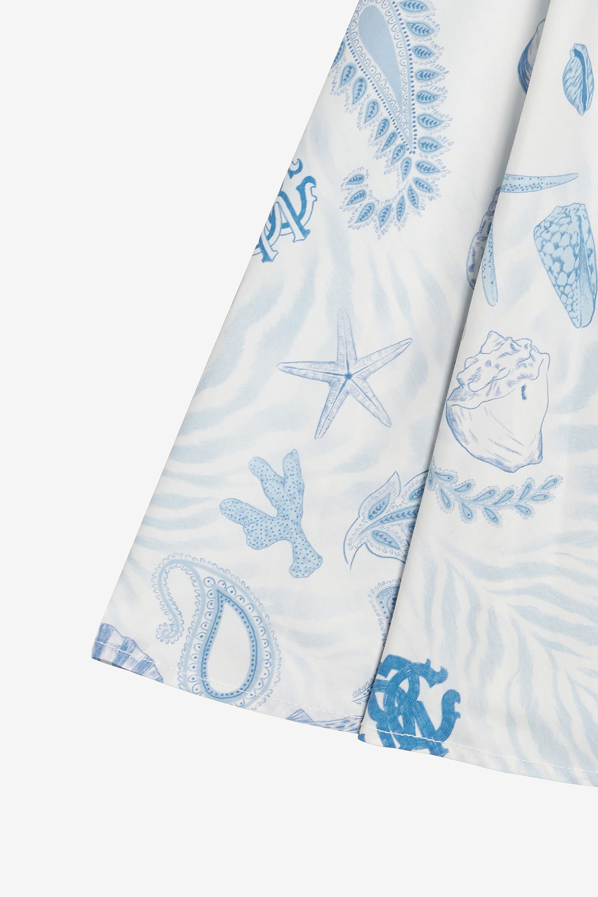 JU Dress With RC Monogram And Marine Print JU Dress With RC Monogram And Marine Print Light blue UJT112-7MO39