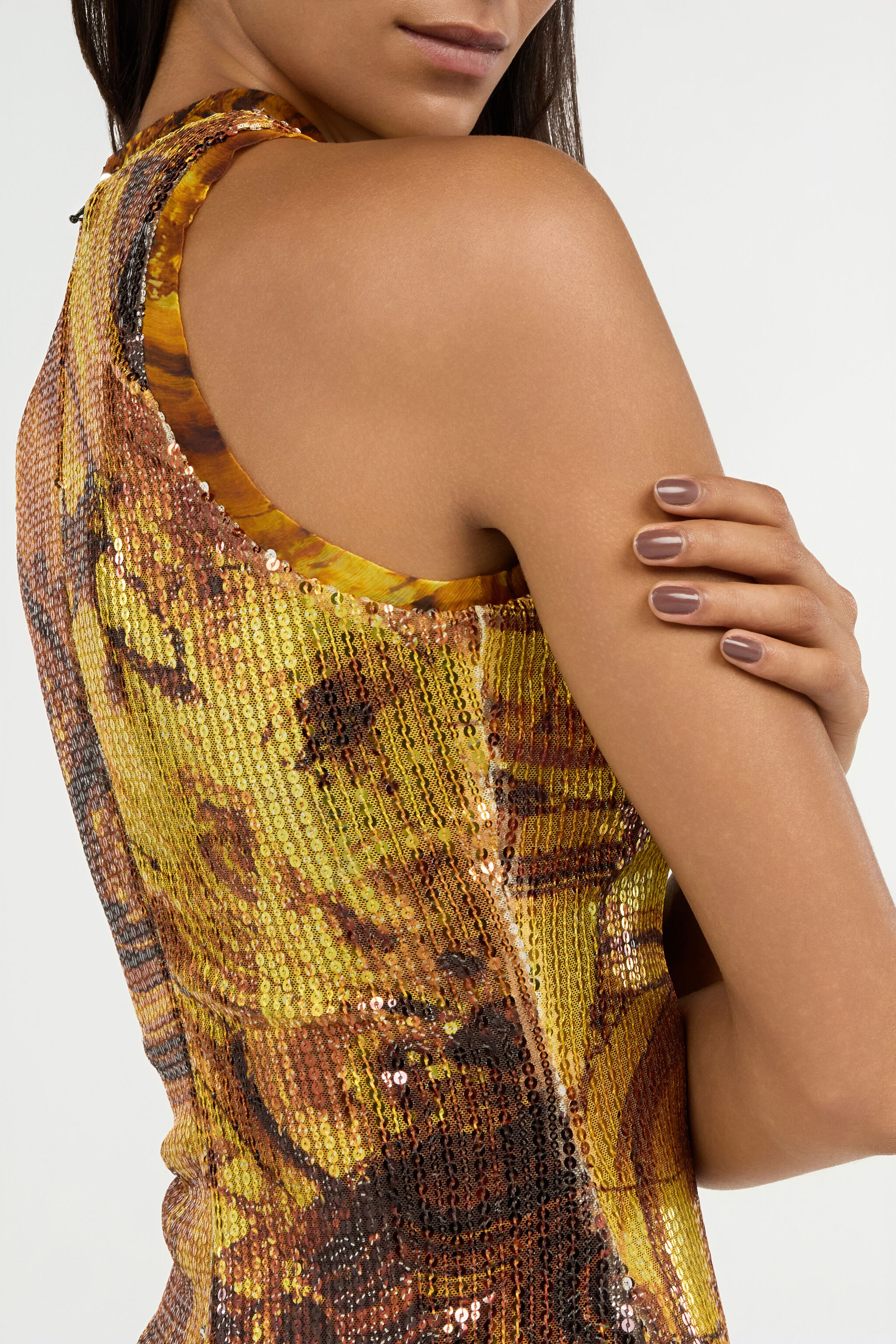 Tiger Eye Print Dress Mini in Yellow for Women | Roberto Cavalli®