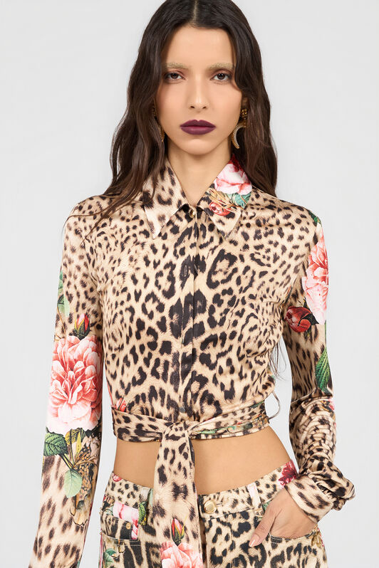 RC Top Mit Jaguar Roses-Print NATURAL XQT600-JRT24