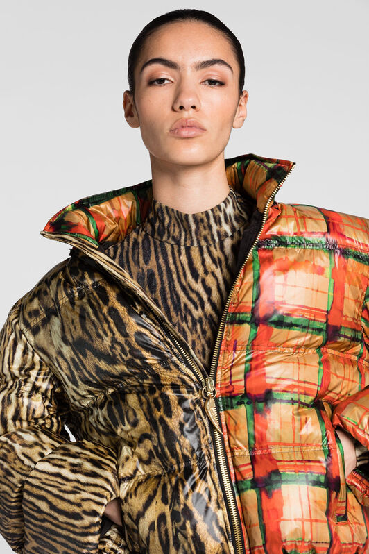 RC Doudoune à imprimés ocelot et tartan RC Doudoune à imprimés ocelot et tartan MULTICOLOR PKT800-9JE39