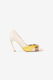 RC Slingback-Pumps mit Tigerzahn Hellbraun/Gelb QWS021-PN222