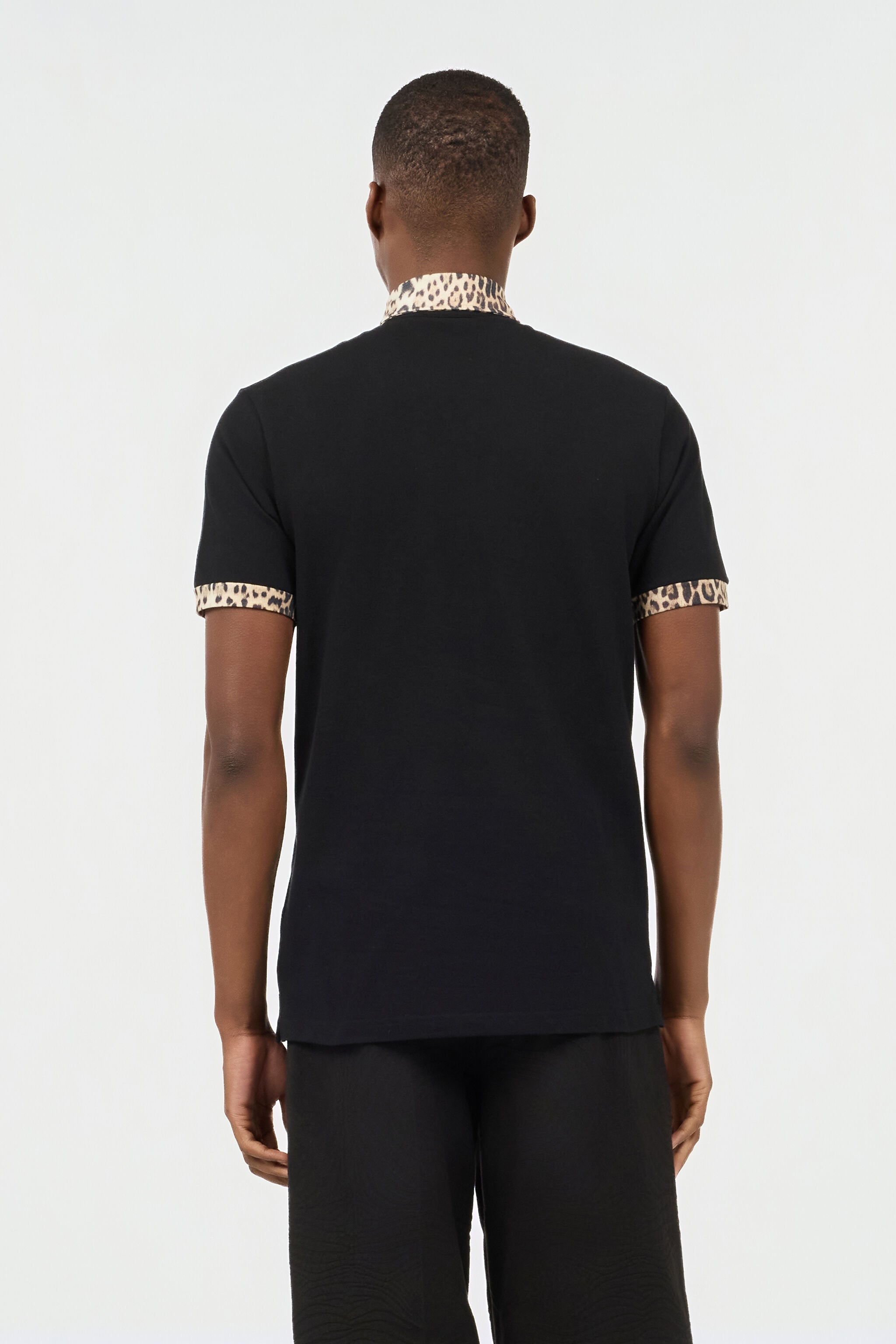 RC Black Polo with Jaguar Print Details RC Black Polo with Jaguar Print Details Black POT64E-KB001