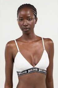 JC White Triangle Bra Logo Band WHITE UFU008-UF205