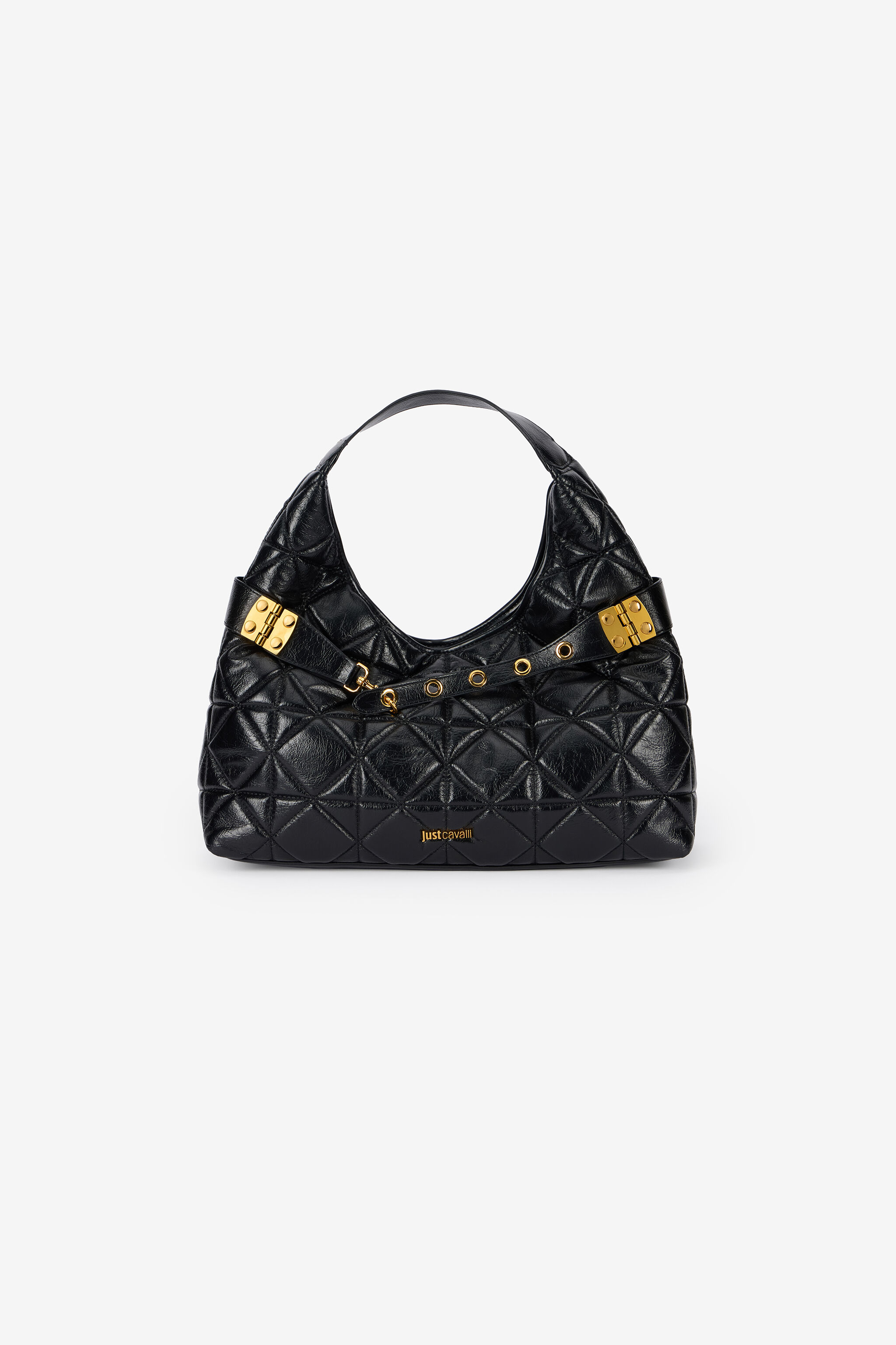 JC Black Quilted Shoulder Bag With Buckles JC Black Quilted Shoulder Bag With Buckles BLACK VFB104-VF736