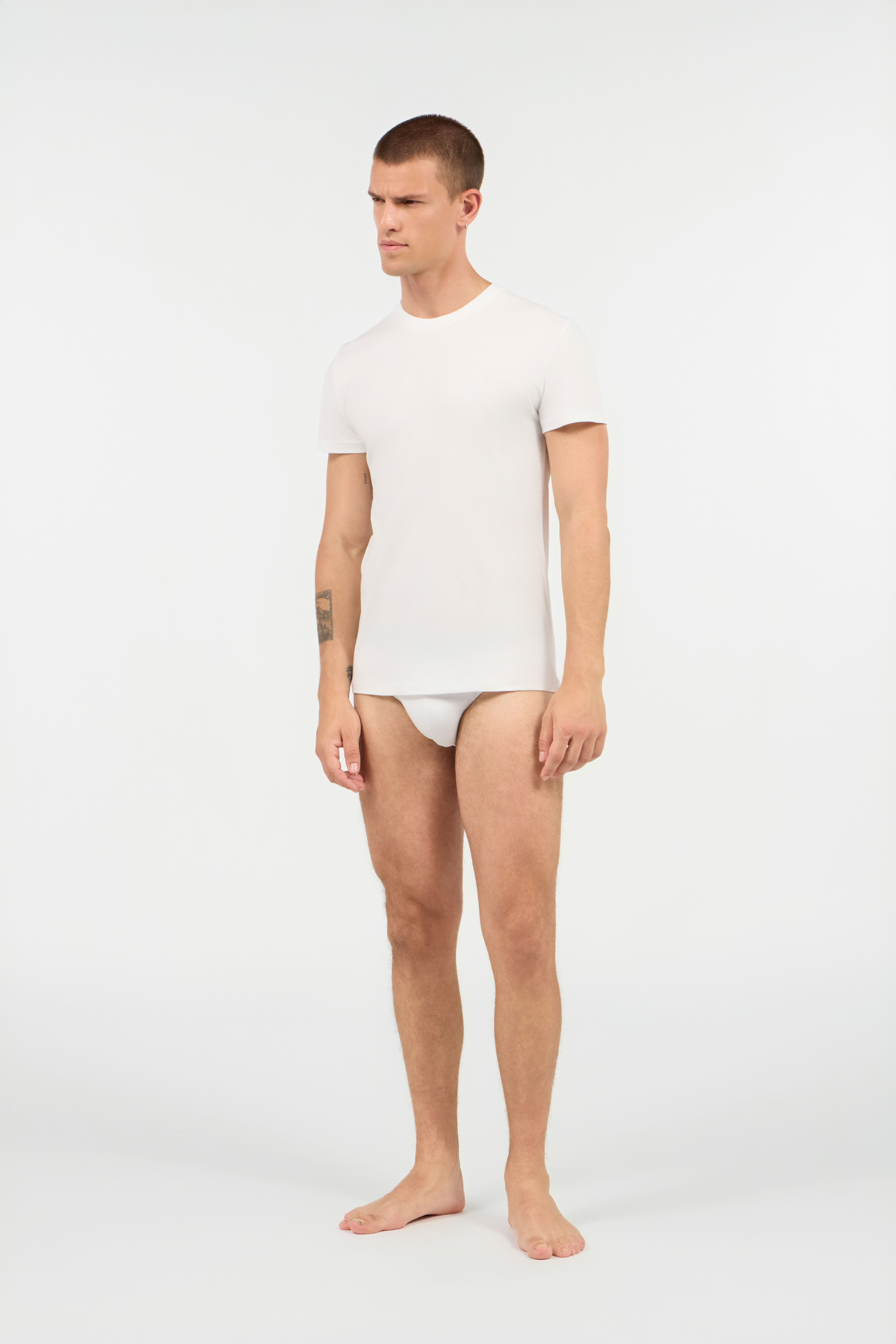 JC Weißes Unterhemd T-Shirt im Zweierpack WHITE UFU003-UF095