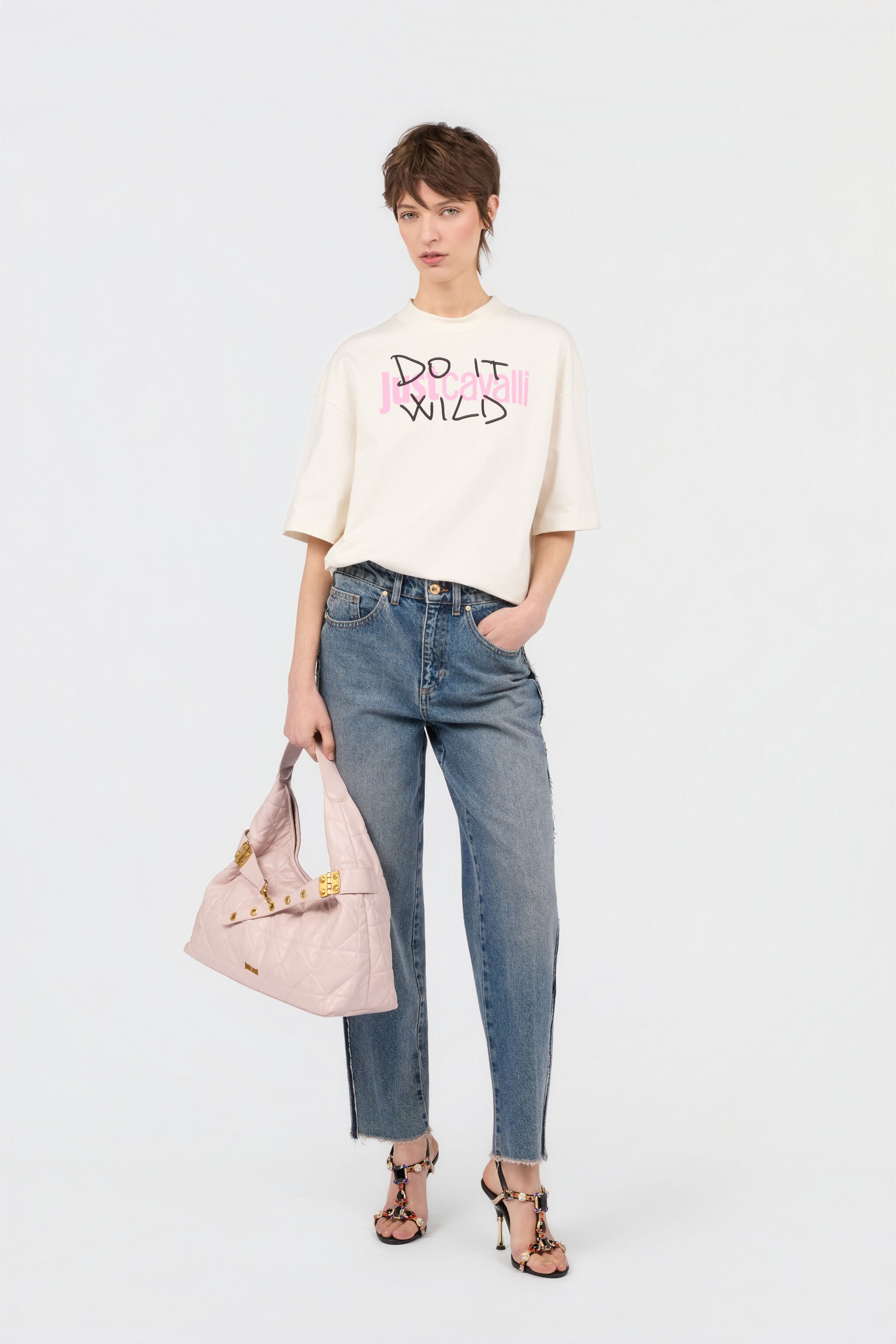 JC Beige T-Shirt With Logo JC Beige T-Shirt With Logo OFF WHITE WFT223-WF605
