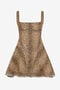 RC Robe évasée avec imprimé Bbay Jaguar et bords effilochés BROWN WQJ106-DAR31