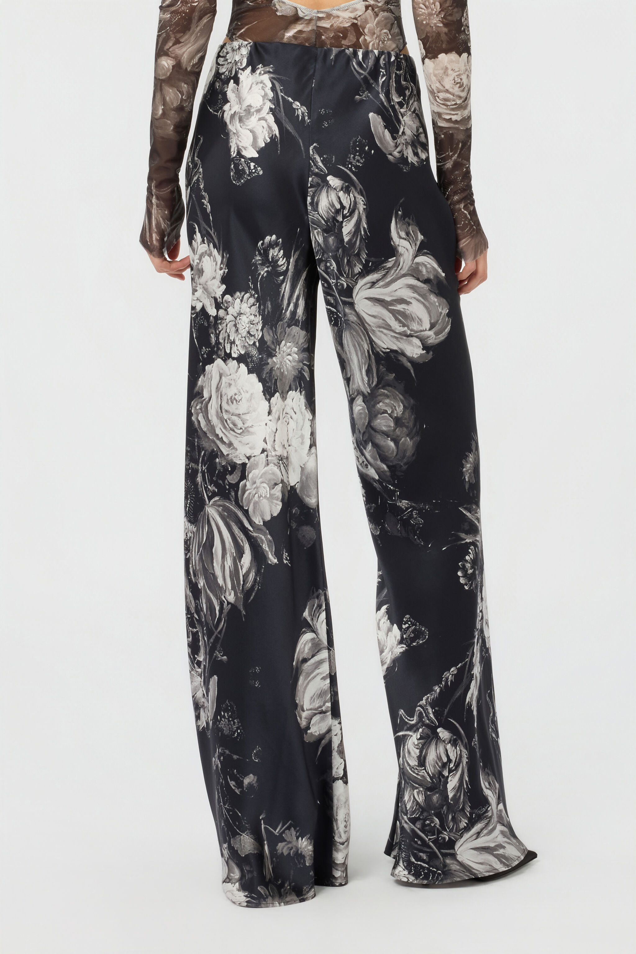 RC Silk Trousers with Fiammingo Flowers Print RC Silk Trousers with Fiammingo Flowers Print BLACK/GREY XWT201-SZT77