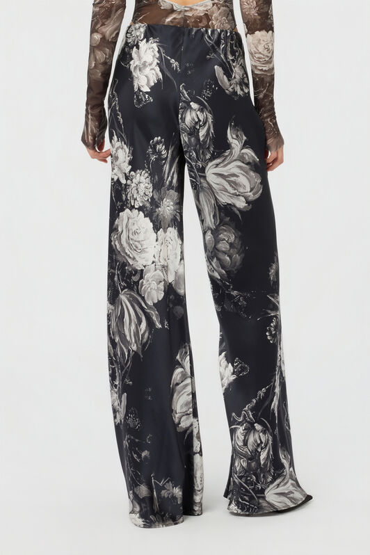 RC Silk Trousers with Fiammingo Flowers Print RC Silk Trousers with Fiammingo Flowers Print BLACK/GREY XWT201-SZT77