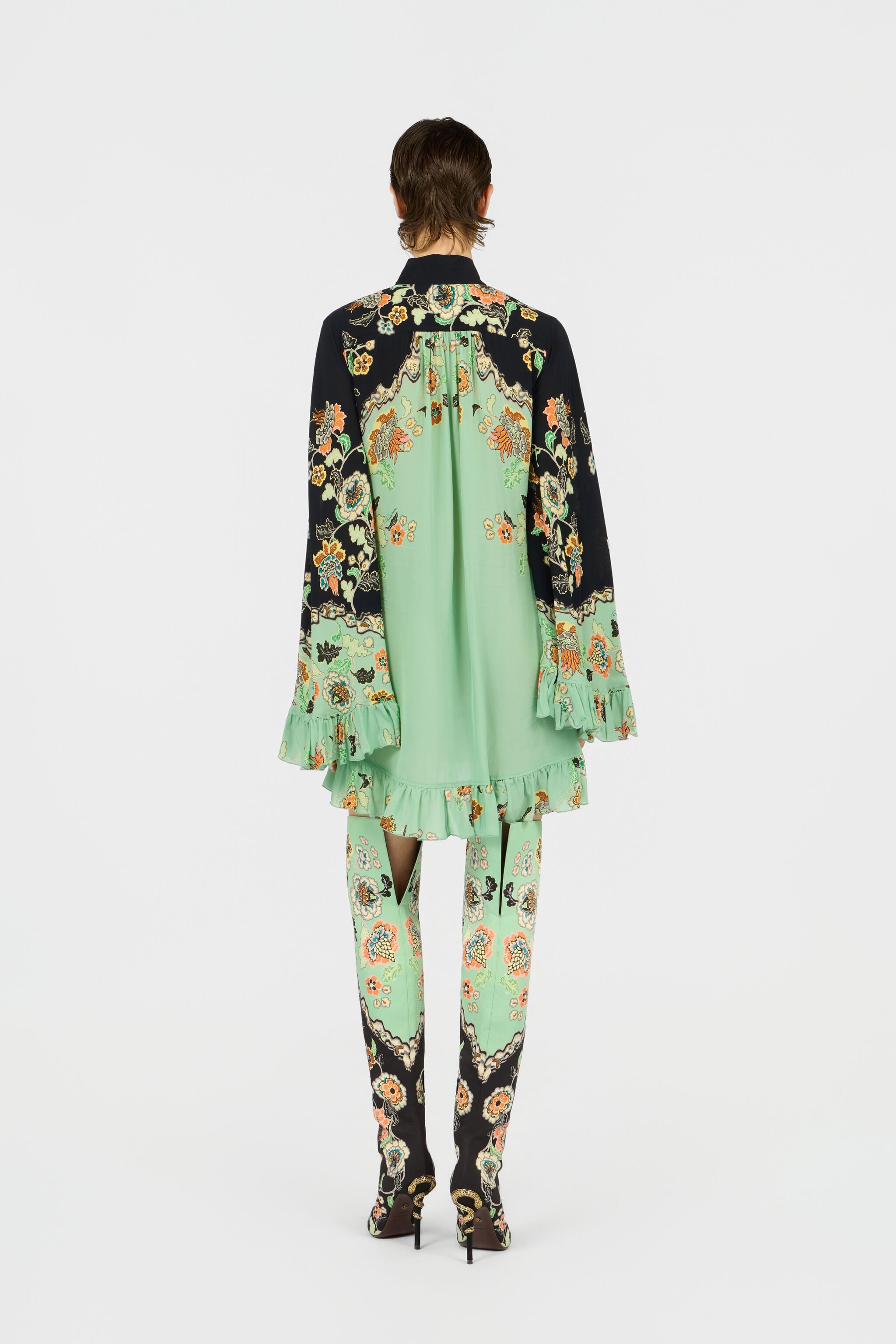 RC Mini Robe Imprimé Kimono RC Mini Robe Imprimé Kimono GREEN/BLACK XQT131-7HT25