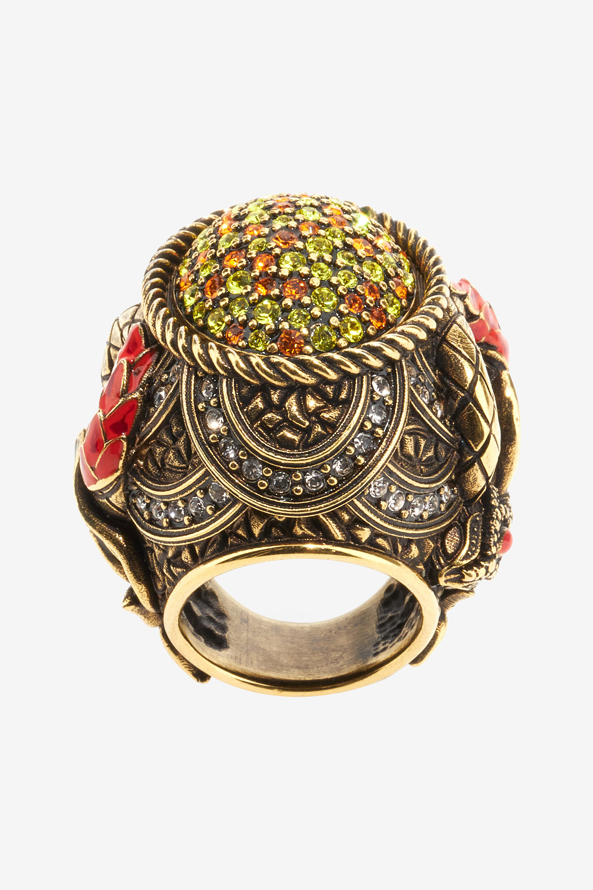 RC Goldfarbener Ring Mit Schlange Und Kristallen RC Goldfarbener Ring Mit Schlange Und Kristallen Gold SKG007-AM072