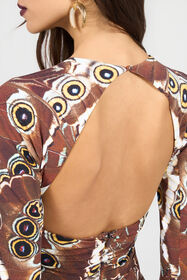 RC Vestido Estampado Mini Butterfly BROWN XQT155-LNT27
