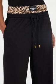 JC Pantaloni Sportivi Con Vita Leopard Skin BLACK VFT147-VF226