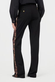 RC Black Flare Trousers Leopard Side Panels BLACK TOT20A-FT223