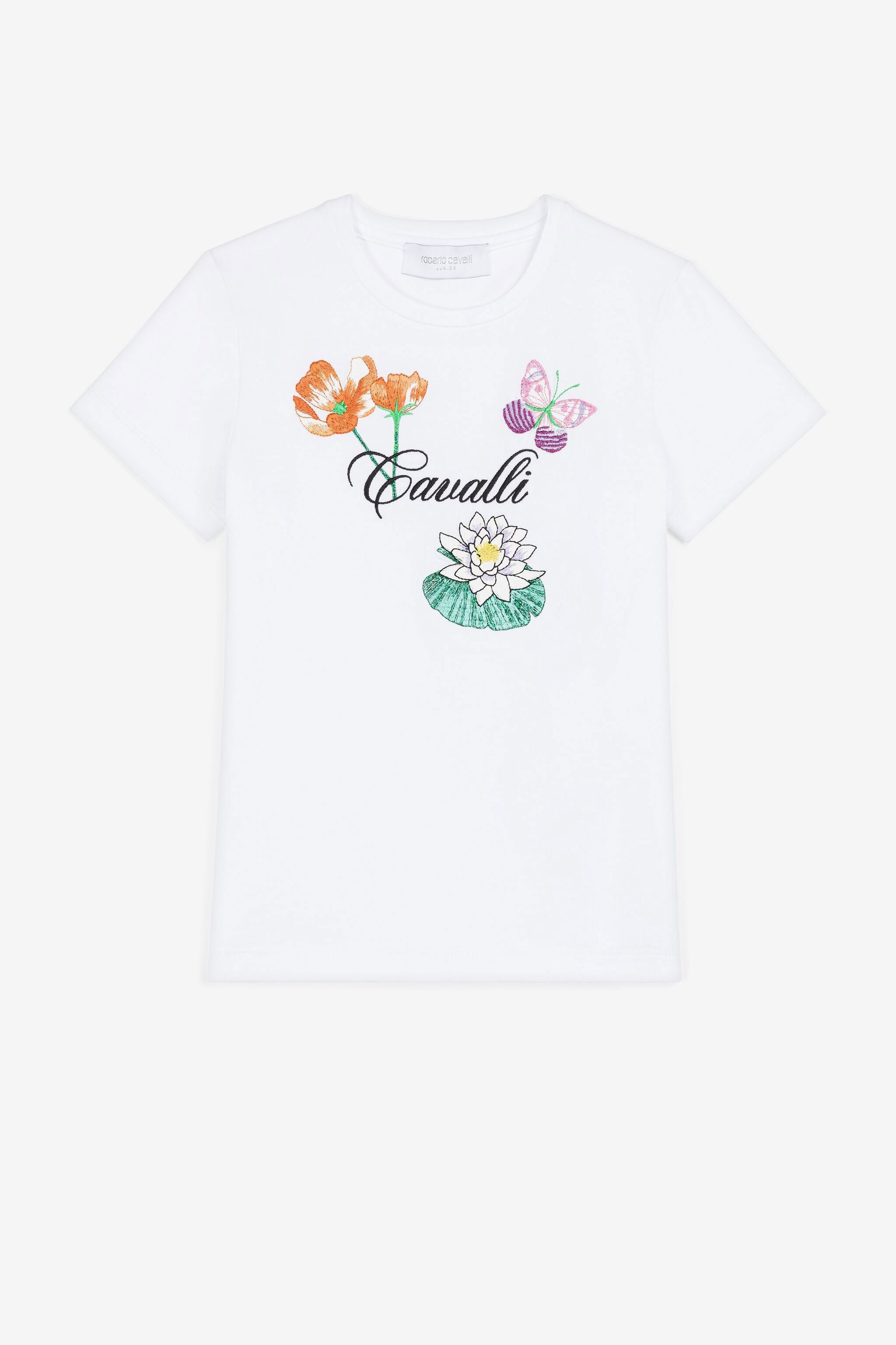 JU T-Shirt mit Logo-Stickerei JU T-Shirt mit Logo-Stickerei Weiß PJT665-JV025