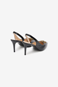 RC Croc-Effect Print Shoes Sling Back BLACK SOS00R-PZ004
