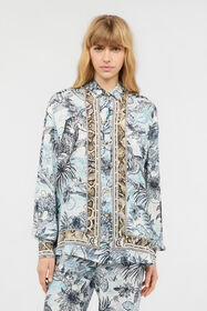 JC Hemdbluse Mit Den Prints Jungle Und Python Hellblau UFT143-UF209