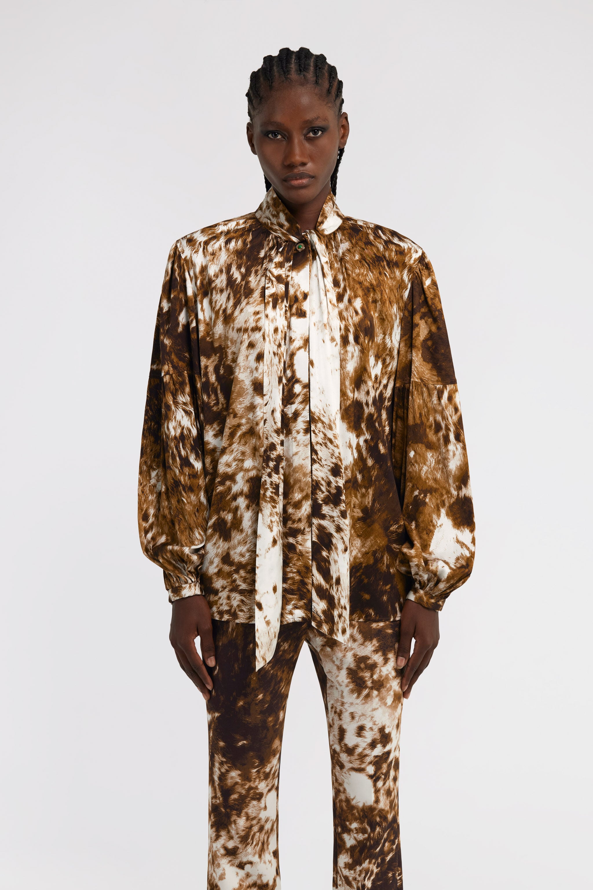 RC Appaloosa print Blouse Brown TKT707-FQN08