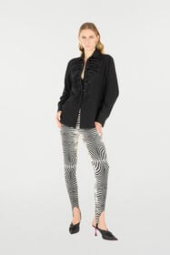 RC Leggings À Imprimé Zèbre Noir/Blanc UKT204-ORN49