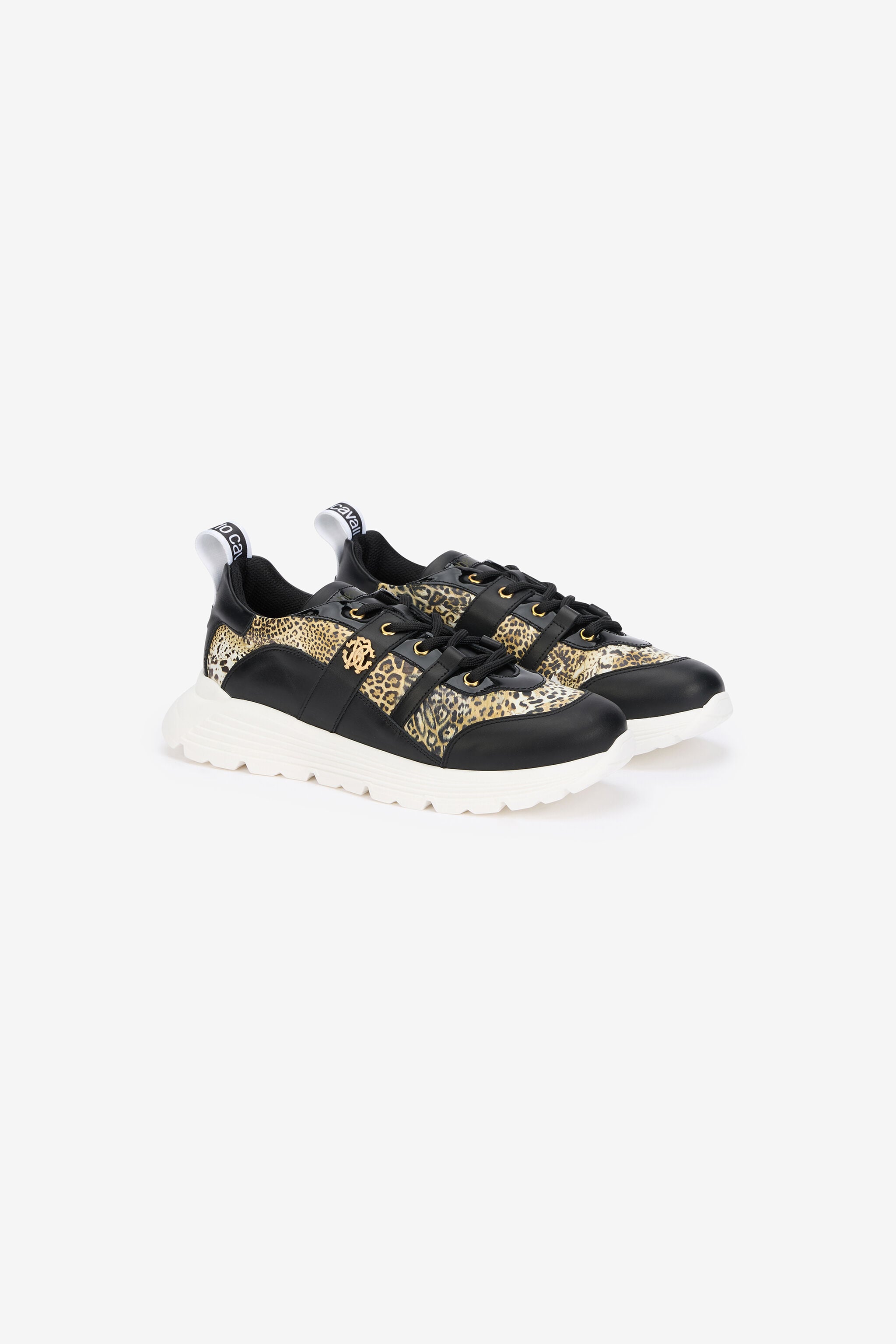 RC Leopard Print Leather Sneakers RC Leopard Print Leather Sneakers BLACK/JAGUAR QOS01G-PZO13