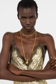 RC Collar en oro envejecido y negro con cabeza de serpiente OLD GOLD/BLACK WWG005-AM061