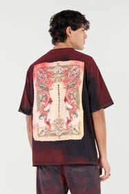 RC Mottled Effect T-Shirt With Dragons And Logo WHITE RED BLACK VNT62G-JD060