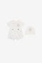 JU White Romper And Hat Set With Monogram RC JU White Romper And Hat Set With Monogram RC MILKY WHITE UJT823-JD001