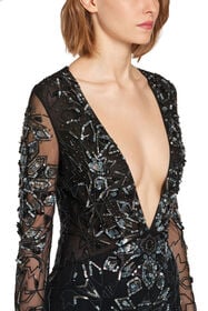 RC Mosaic embellished fishtail dress Black IWR116-RT020