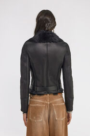 RC Shearling Biker Jacket Black TKP801-ZC002