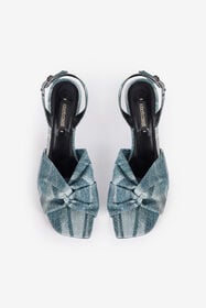 RC Denim-Effect Slingback Sandals Blue UKS006-SMC77